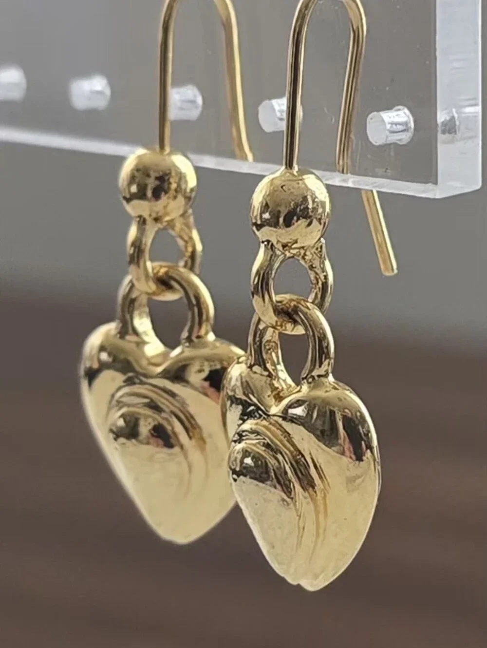 Gold- Tone Heart Drop Earrings